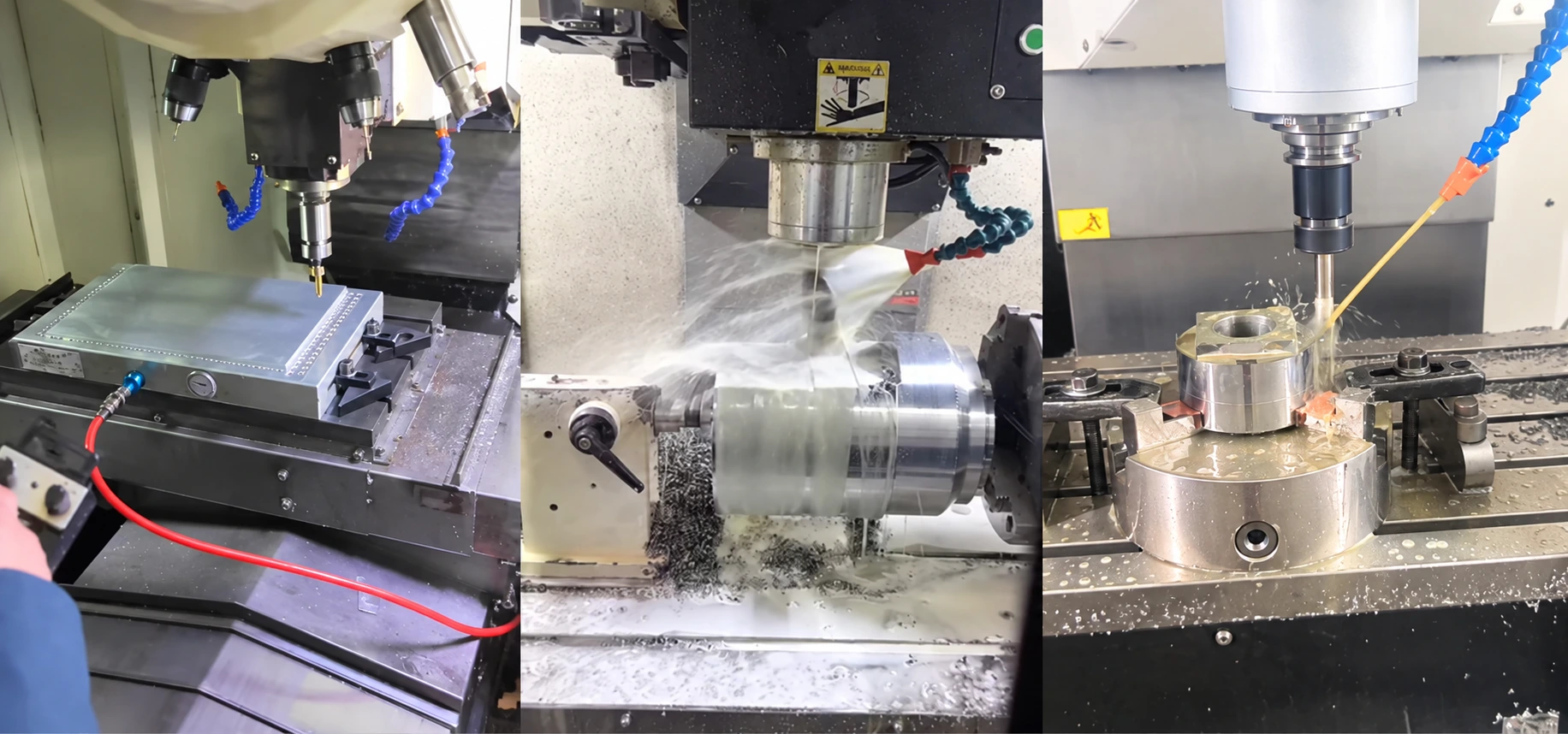 Centre d'usinage CNC produisant des composants de machines