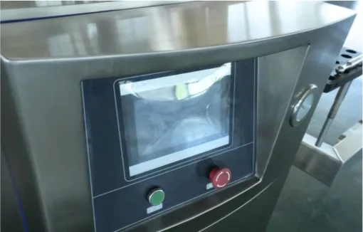 Touch-screen control panel of the vacuum filler